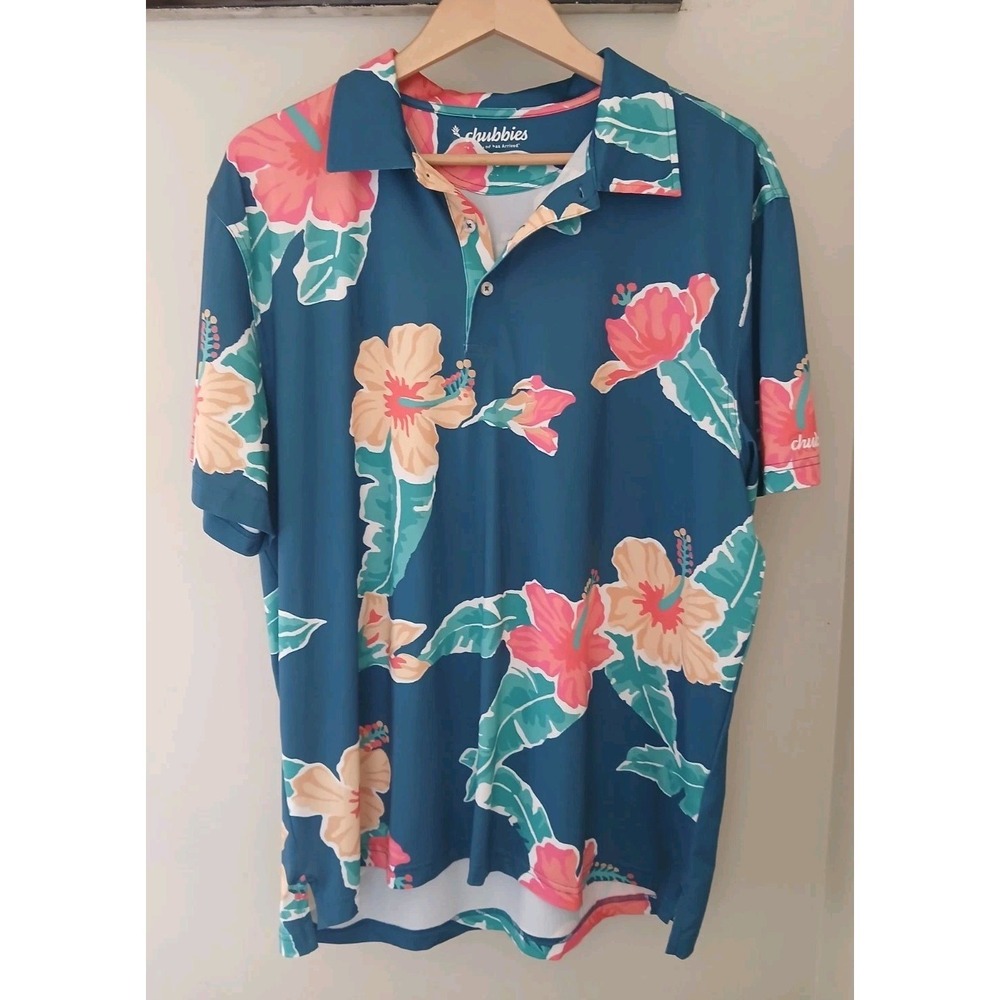 Lot of 2 Chubbies The Weekend Has Arrived Polo Shirts Size XL Performance Golf
